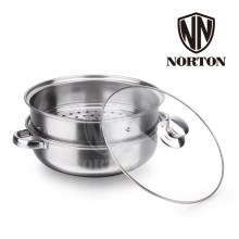 NORTON 诺顿凡克多用蒸汤锅B家用多层煲汤锅蒸锅蒸格蒸笼蒸屉带玻璃盖燃气电磁炉通用 28cm