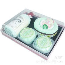 红酒毛巾套装 创意月饼造型毛巾礼盒 年会商务宴会中秋礼品定制